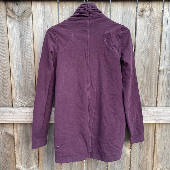 Lululemon Cardigan Sweatshirt Jacket That's A Wrap Heathered Burgundy Size 6 - Picture 2 of 6